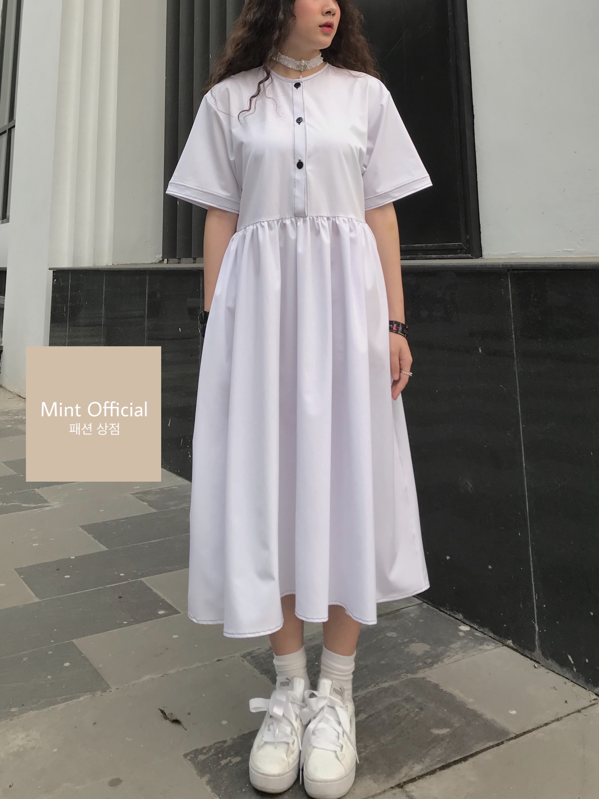 Váy Babydoll Tay Phồng Đầm Babydoll Dáng Dài Chữ A Ngắn Tay Nữ Phong Cách  Hàn Quốc Mùa Hè Thu Sang Chảnh  First Love   Hazomicom  Mua Sắm Trực