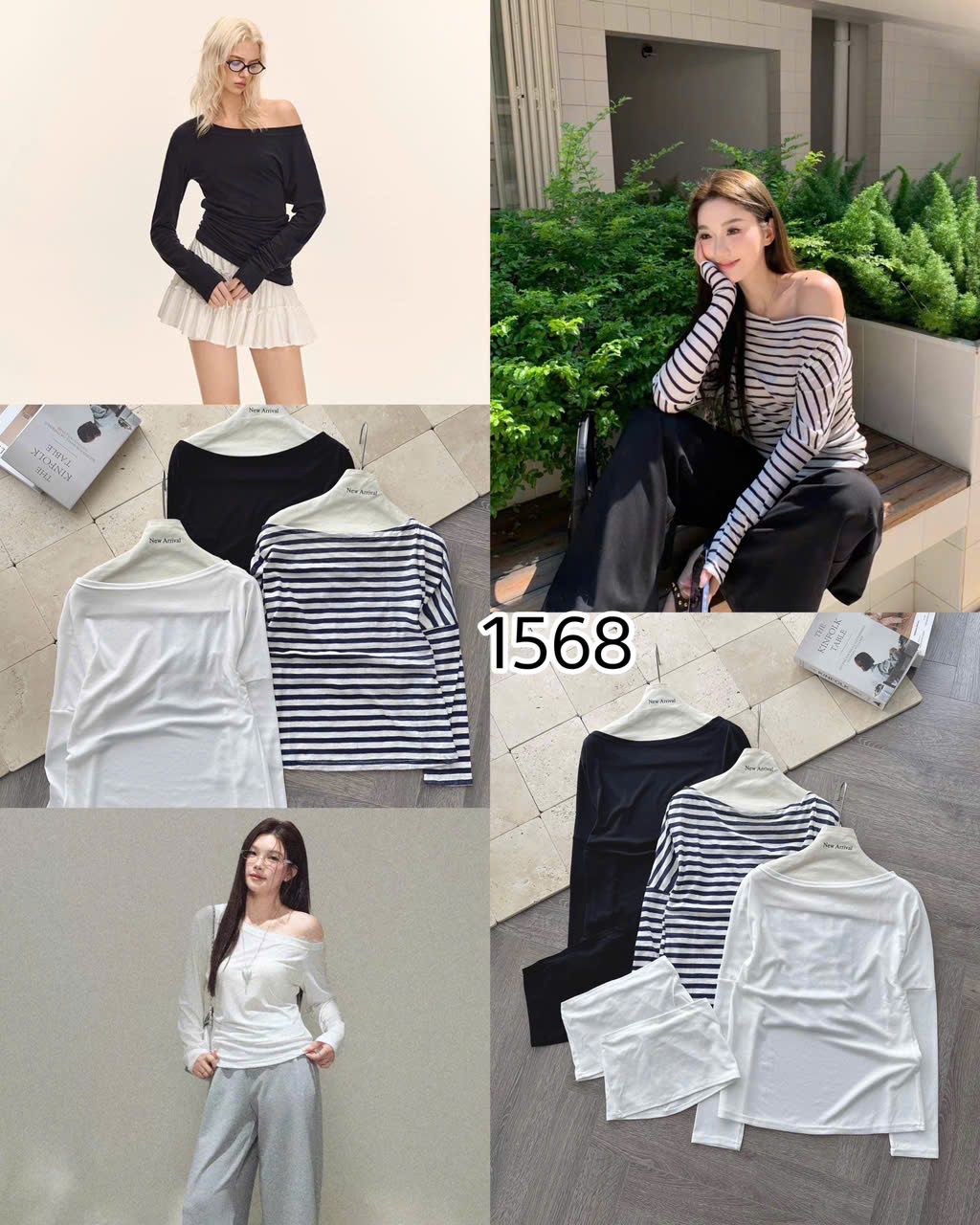 ÁO THUN DÀI CỔ THUYỀN KÈM QUÂY MÃ 1568