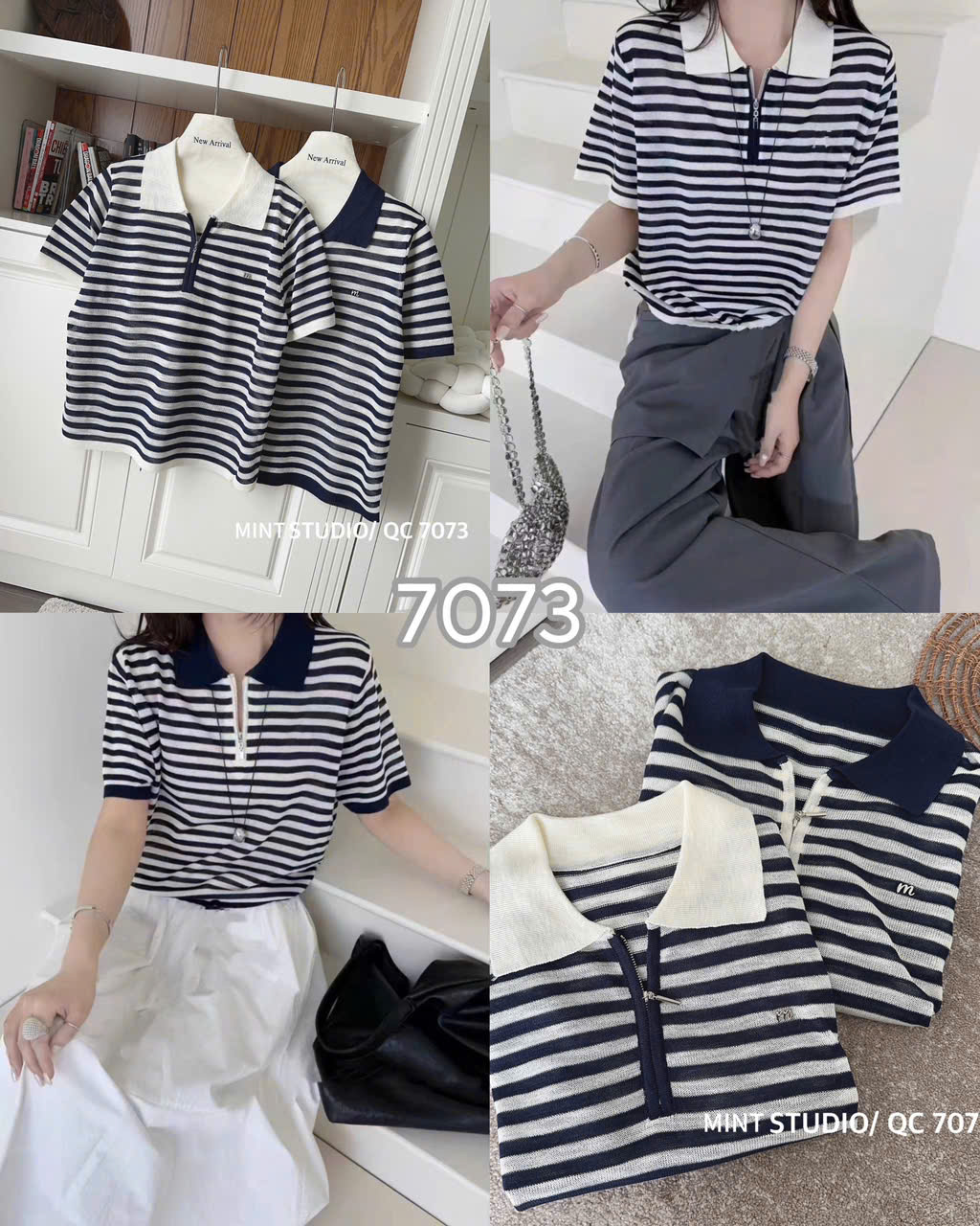 ÁO MONGTOGHI KẺ MỎNG TAG M MÃ 7073