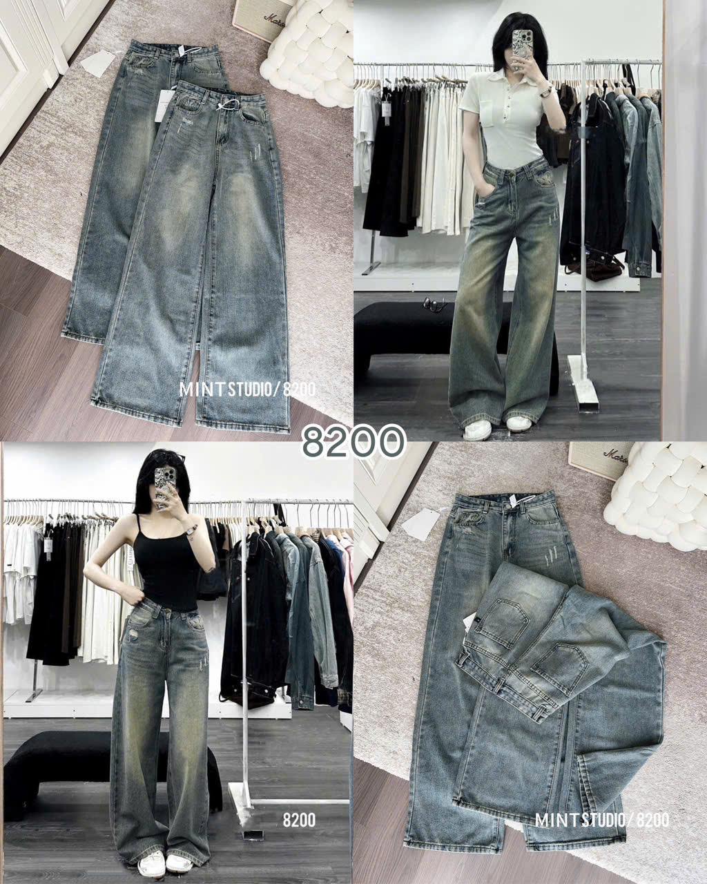 QUẦN JEANS SUÔNG MÀI MÃ 8200