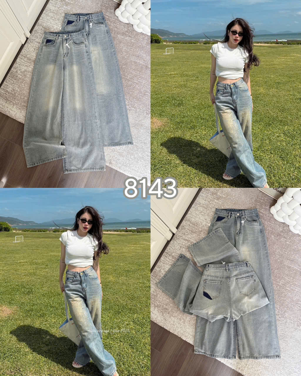 QUẦN JEANS SUÔNG RỘNG CẮT TÚI 8143