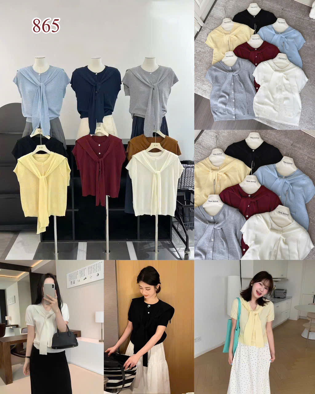 CARDIGAN LEN MỎNG KÈM KHĂN MÃ 865