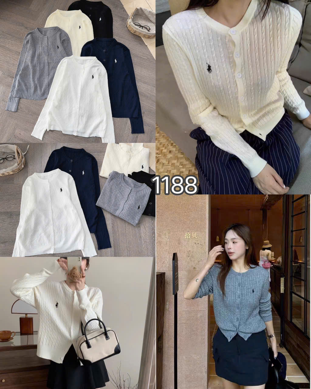 CARDIGAN LEN VẶN THỪNG THÊU NGỰA MÃ 1188