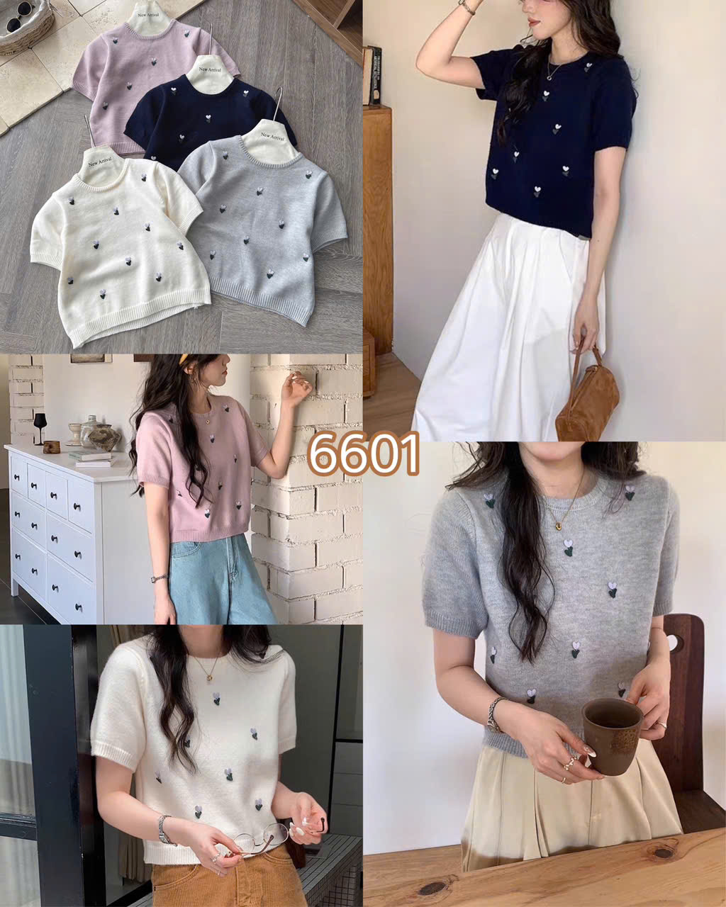 ÁO LEN CỘC ĐÍNH HOA MÃ 6601