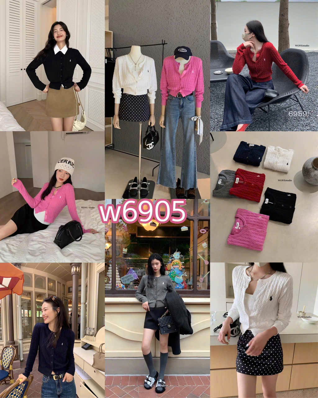 CARDIGAN VẶN THỪNG THÊU NGỰA WWGE MÃ W6959