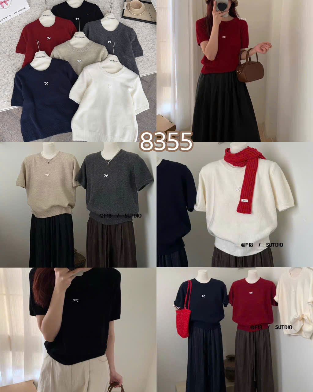 ÁO LEN CÔC LÔNG THỎ ĐÍNH NƠ MÃ 8355