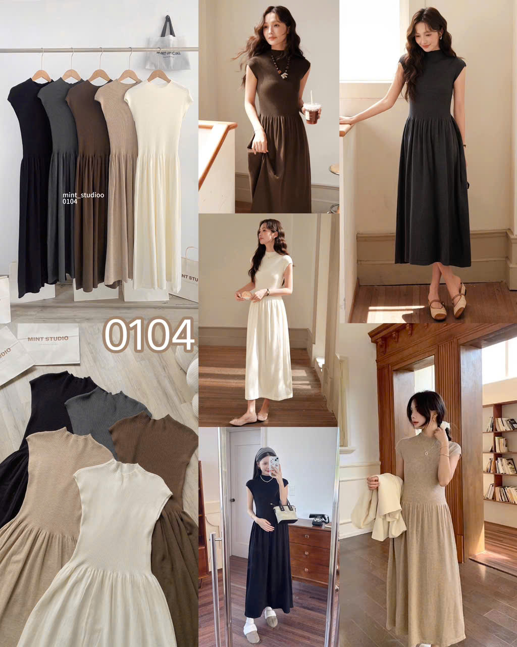 VÁY LEN DÀI CỔ ÔM TAY HẾN MÃ 0104