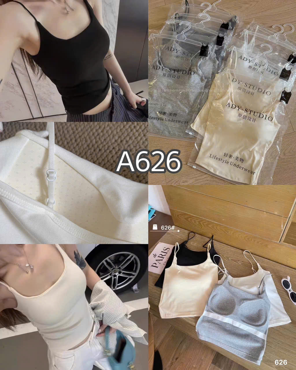 BRA DÂY MÚT ĐỆM KÈM TÚI MÓC MÃ A626