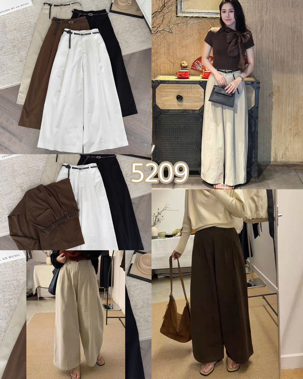 QUẦN KAKI ỐNG RỘNG KÈM BELT MÃ 5209