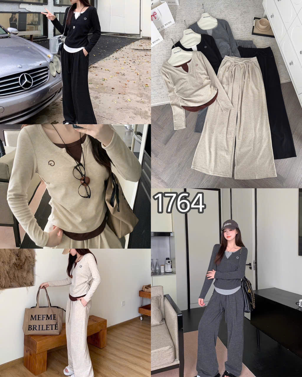 SET BỘ NỈ TIÊU DÚM EO MIX LAYER MÃ 1764