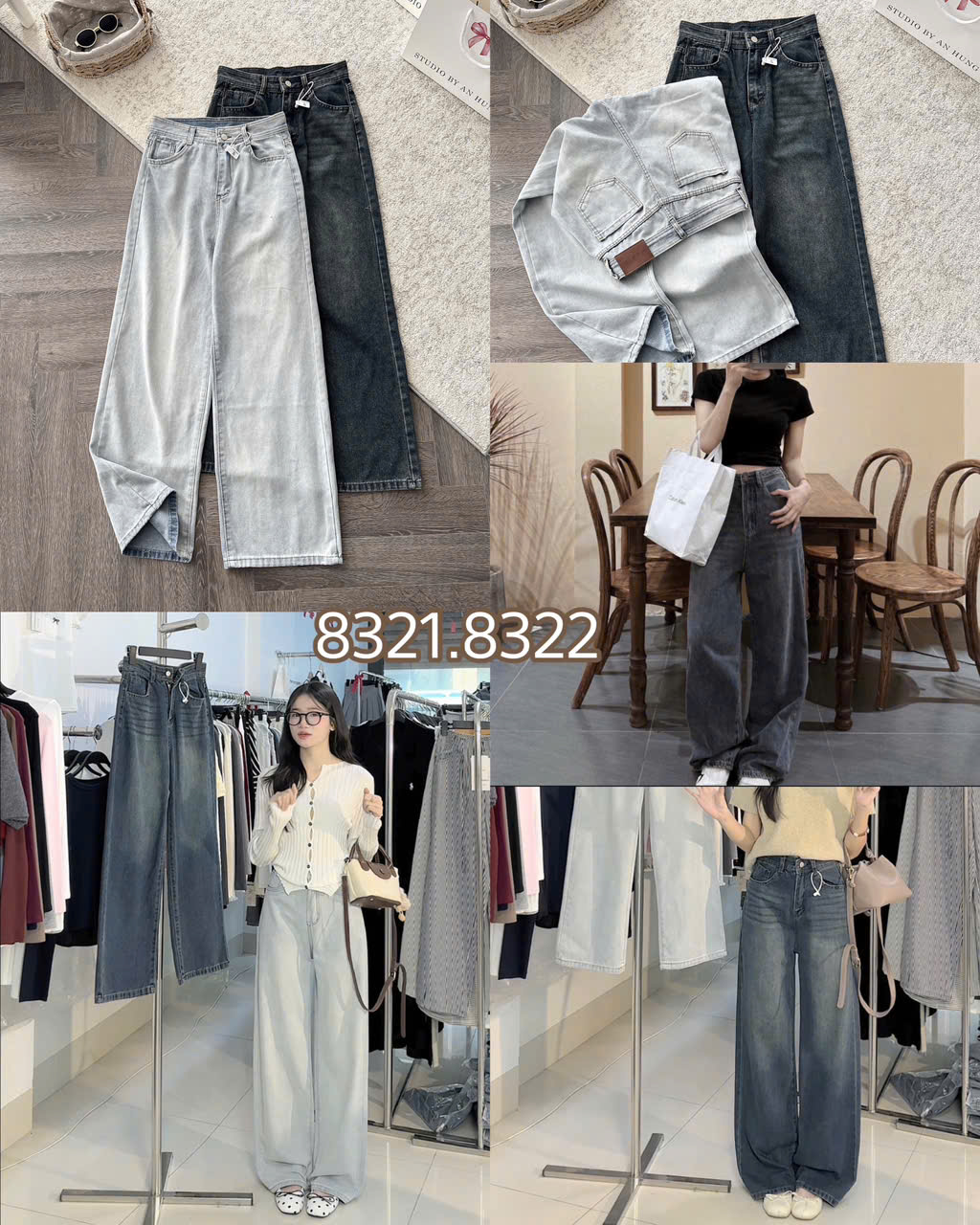 QUẦN JEANS SUÔNG ĐỨNG MÃ 8321.8322