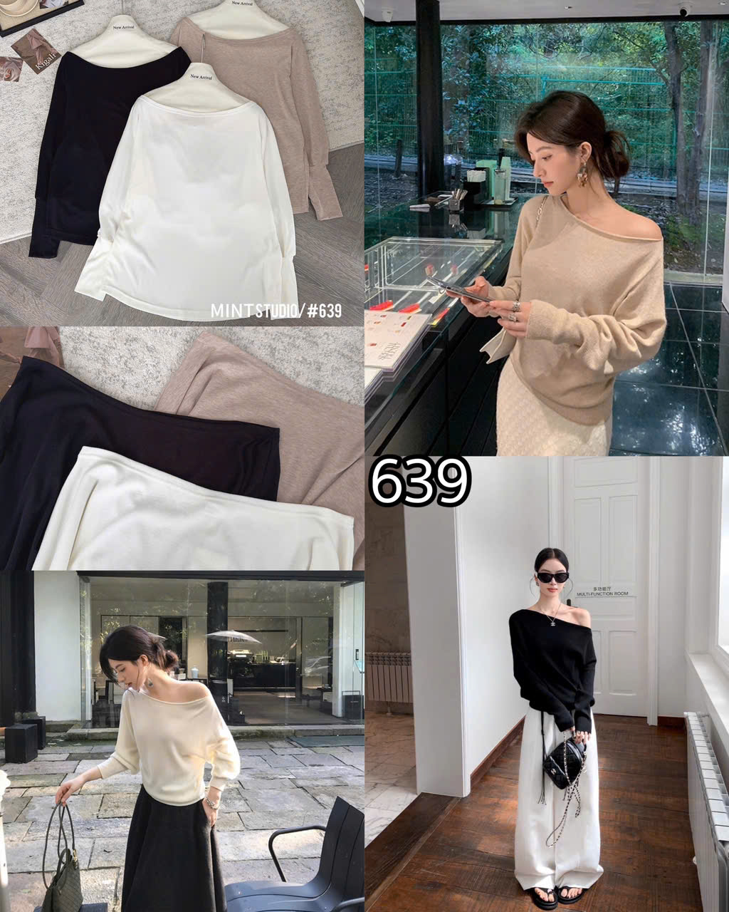 ÁO LỆCH VAI DÀI TAY BO MÃ 639