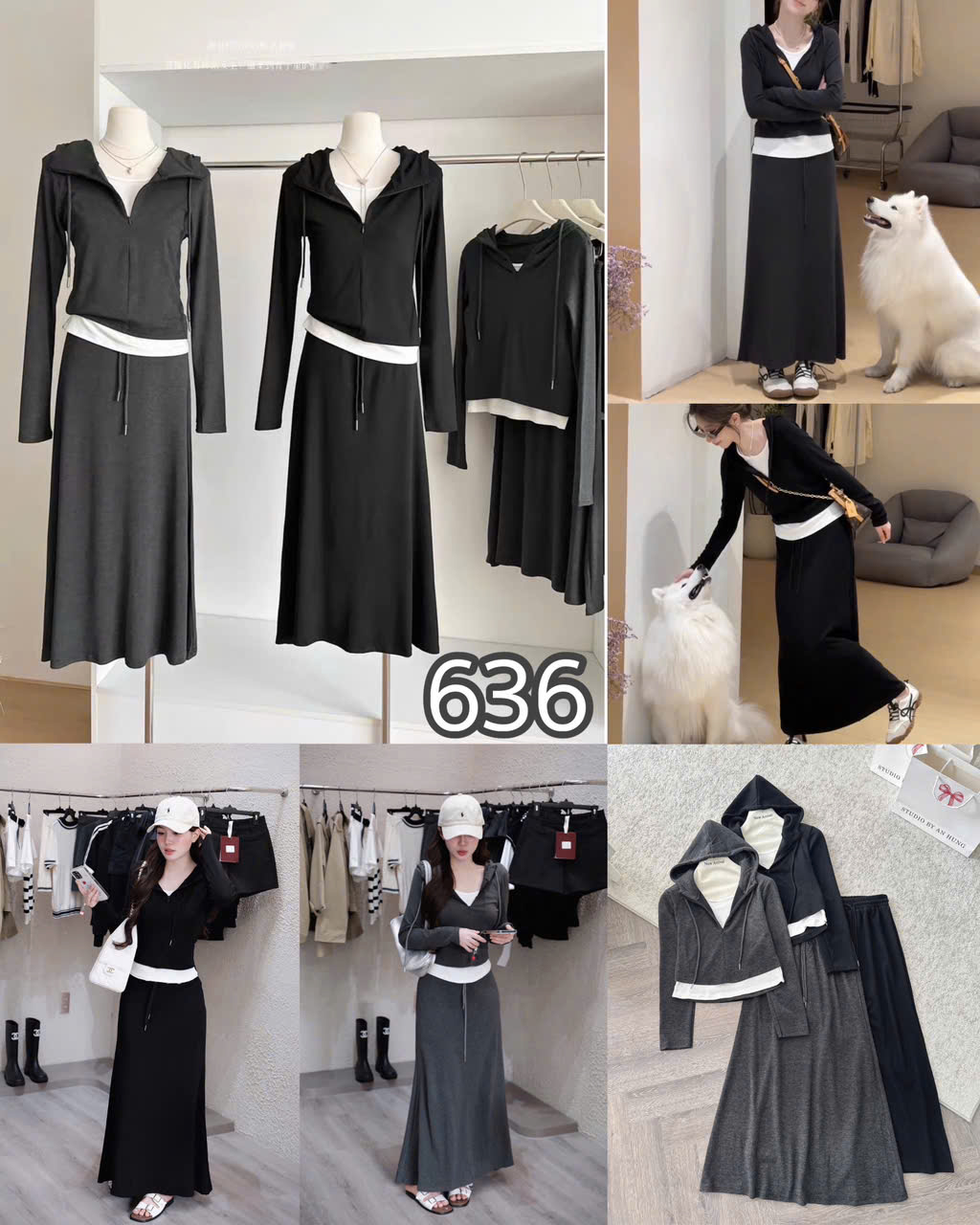 SET MÃ 636 NỌ NỈ MŨ KÈM CHÂN VÁY