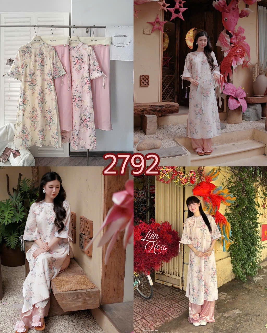 ÁO DÀI LIÊN HOA ĐÍNH NƠ MÃ 2792