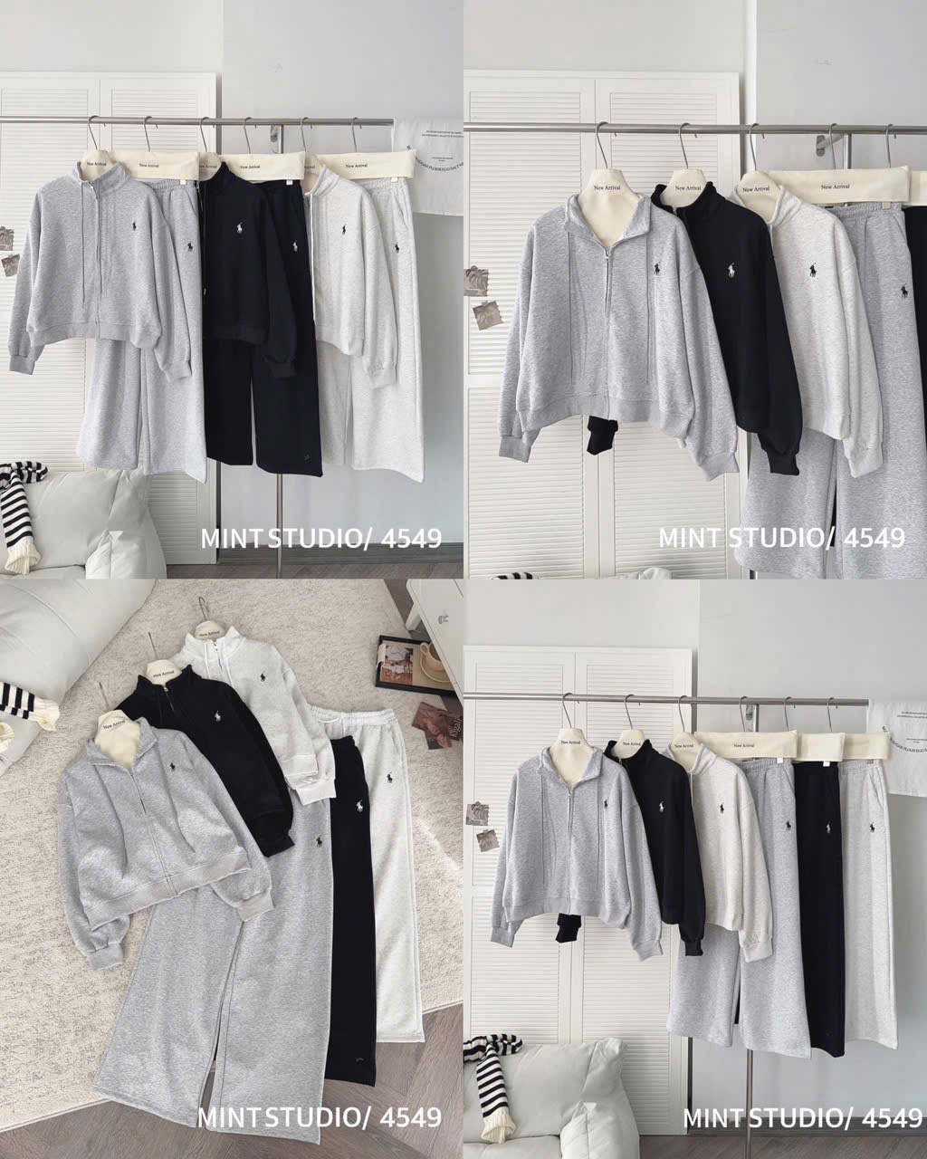 SET BỘ NỈ KHÓA KÉO THÊU NGỰA MÃ 4549