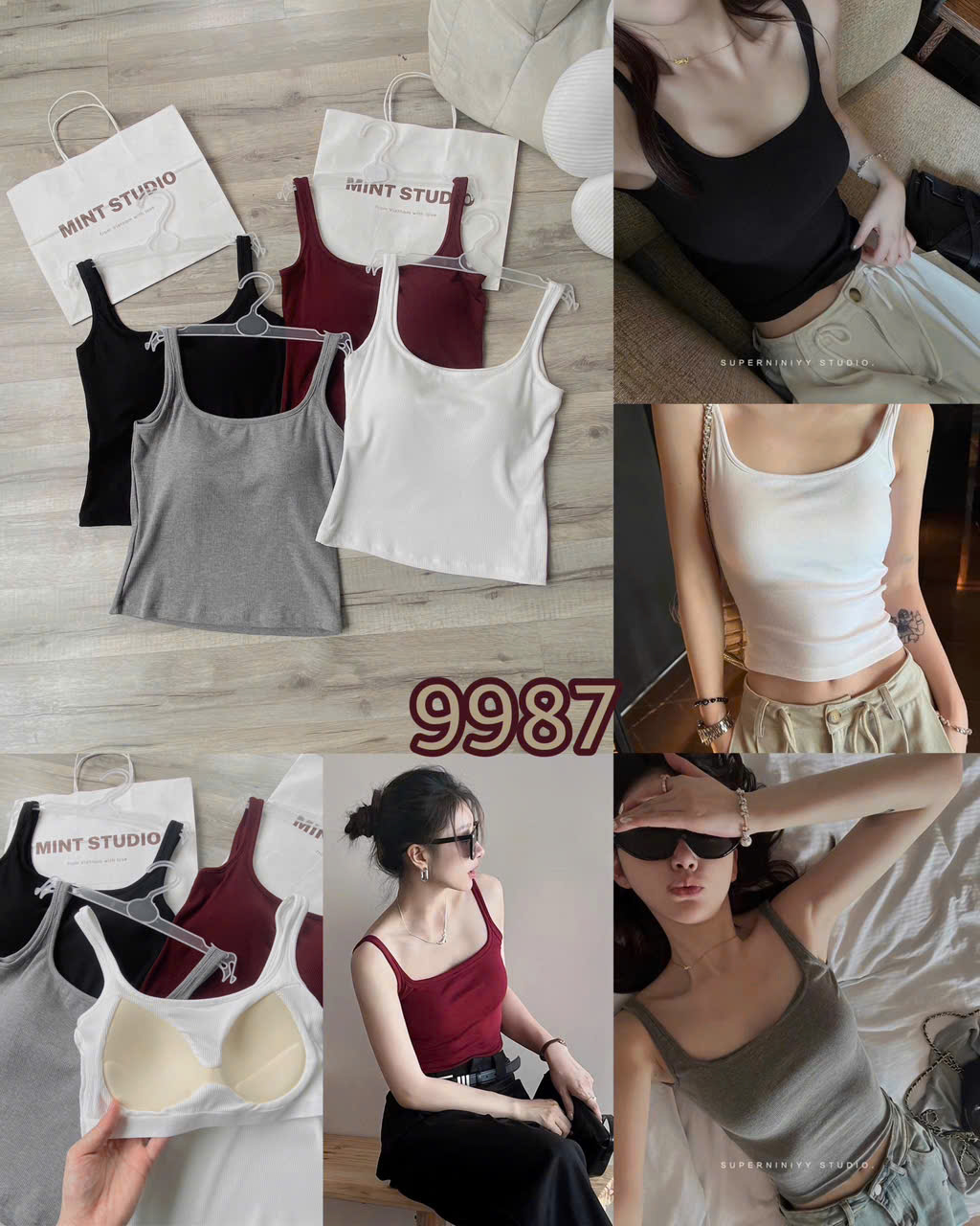 ÁO BRA TRƠN MÚT ĐỆM KÈM MÓC MÃ 9987