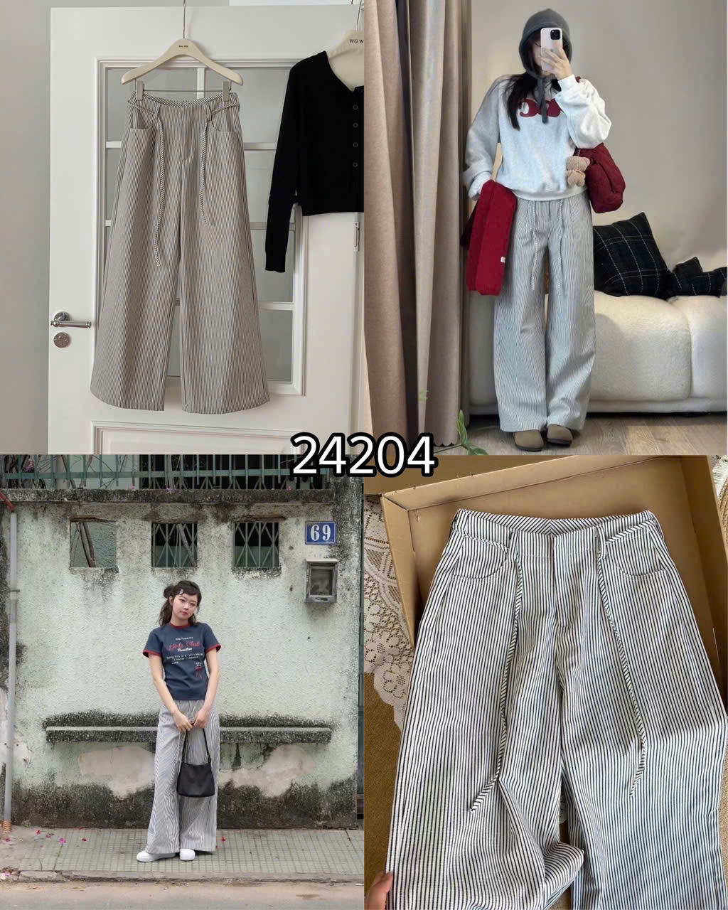 QUẦN KẺ SỌC KÈM DÂY 24204