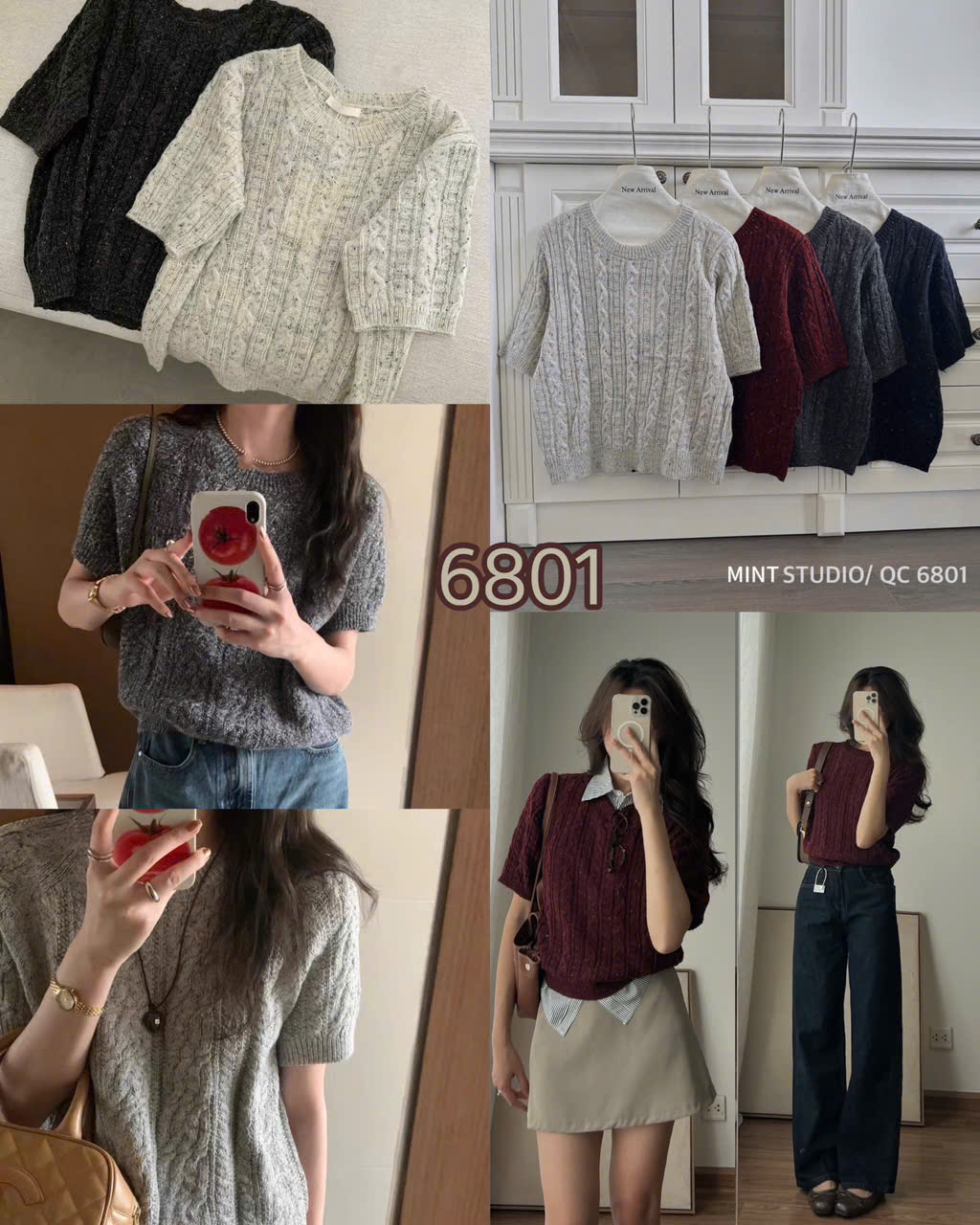 ÁO LEN VẶN THỪNG ÁNH NHŨ MÃ 6801