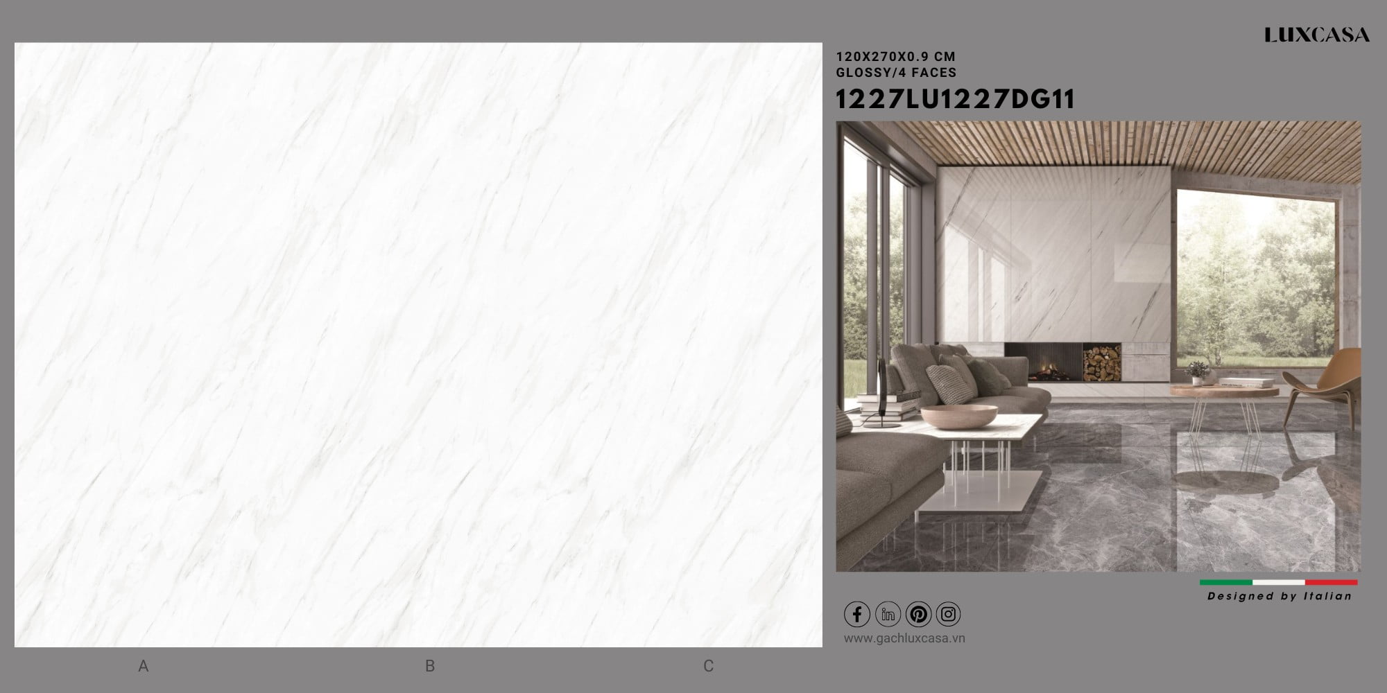 Gạch mờ 120x270cm 1227LU1227DG11