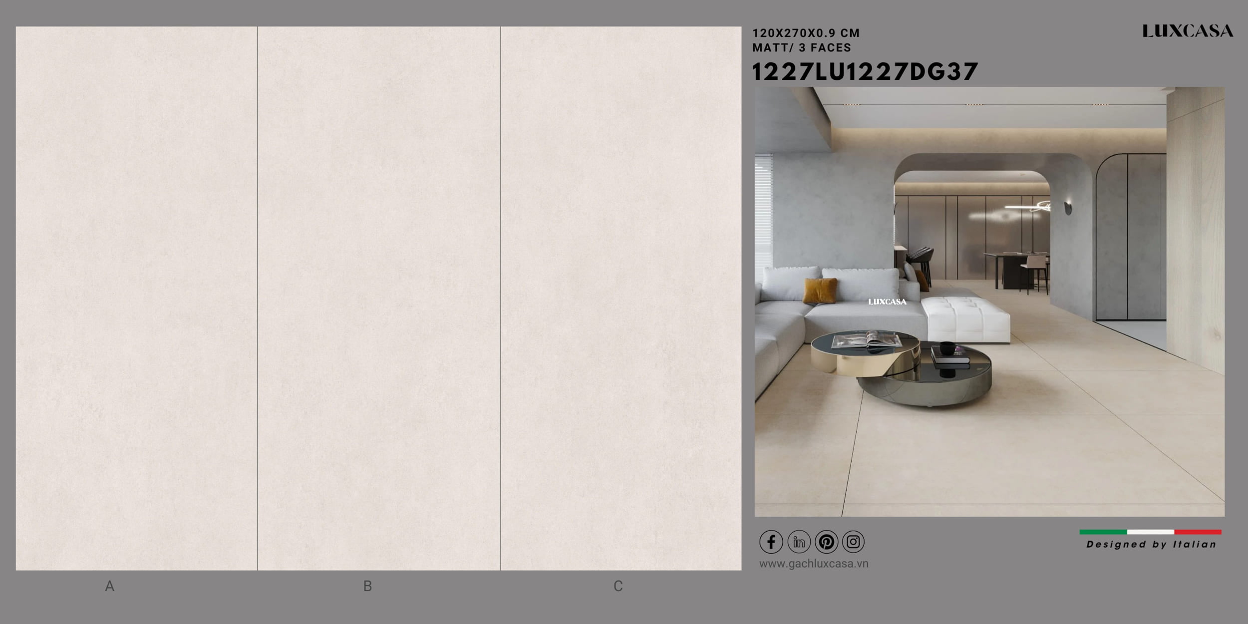 Gạch khổ 120x270cm 1227LU1227DG37