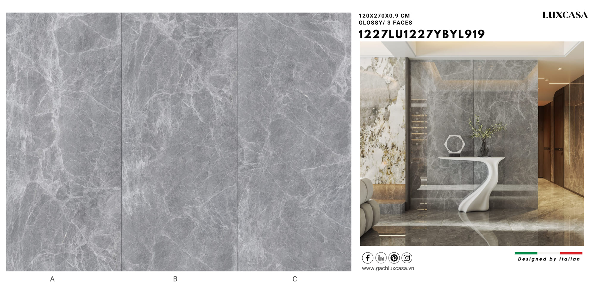 Gạch lớn 120x270cm 1227LU1227YBYL919