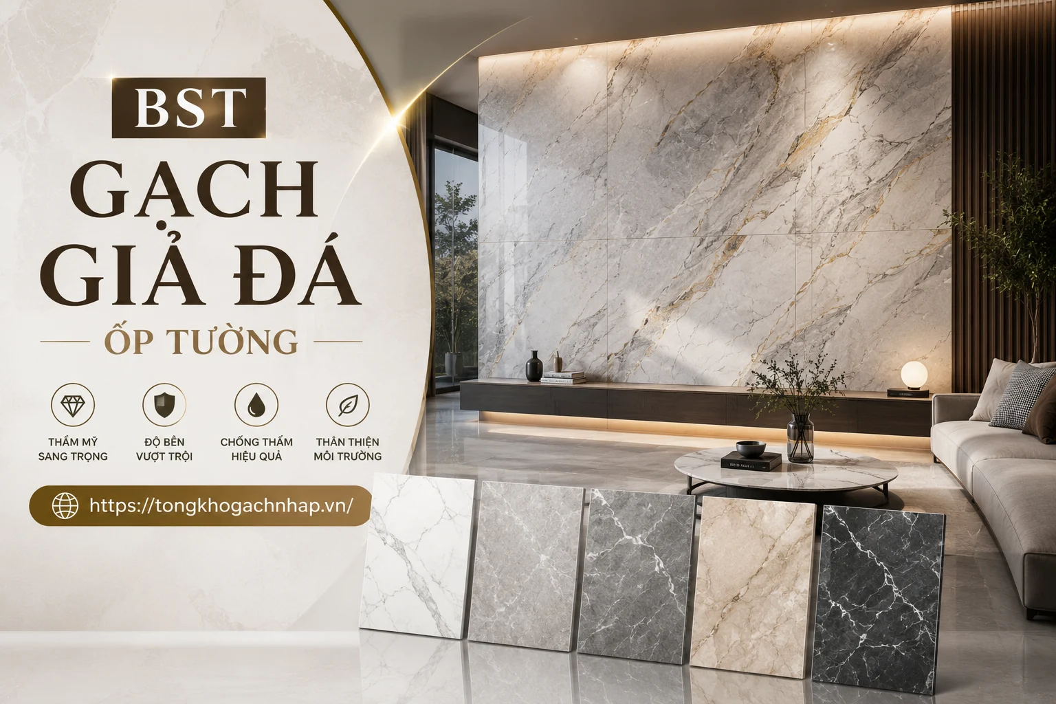 Bộ sưu tập gạch giá đá Marble đẹp long lanh của tongkhogachnhap