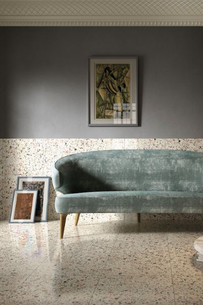 Tạo ấn tượng với mọi người từ gạch terrazzo giả đá 60x60 ở phòng khách