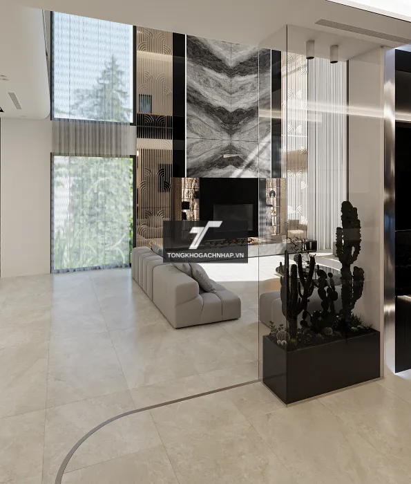 Gạch diệt khuẩn Ino âm lát phòng khách