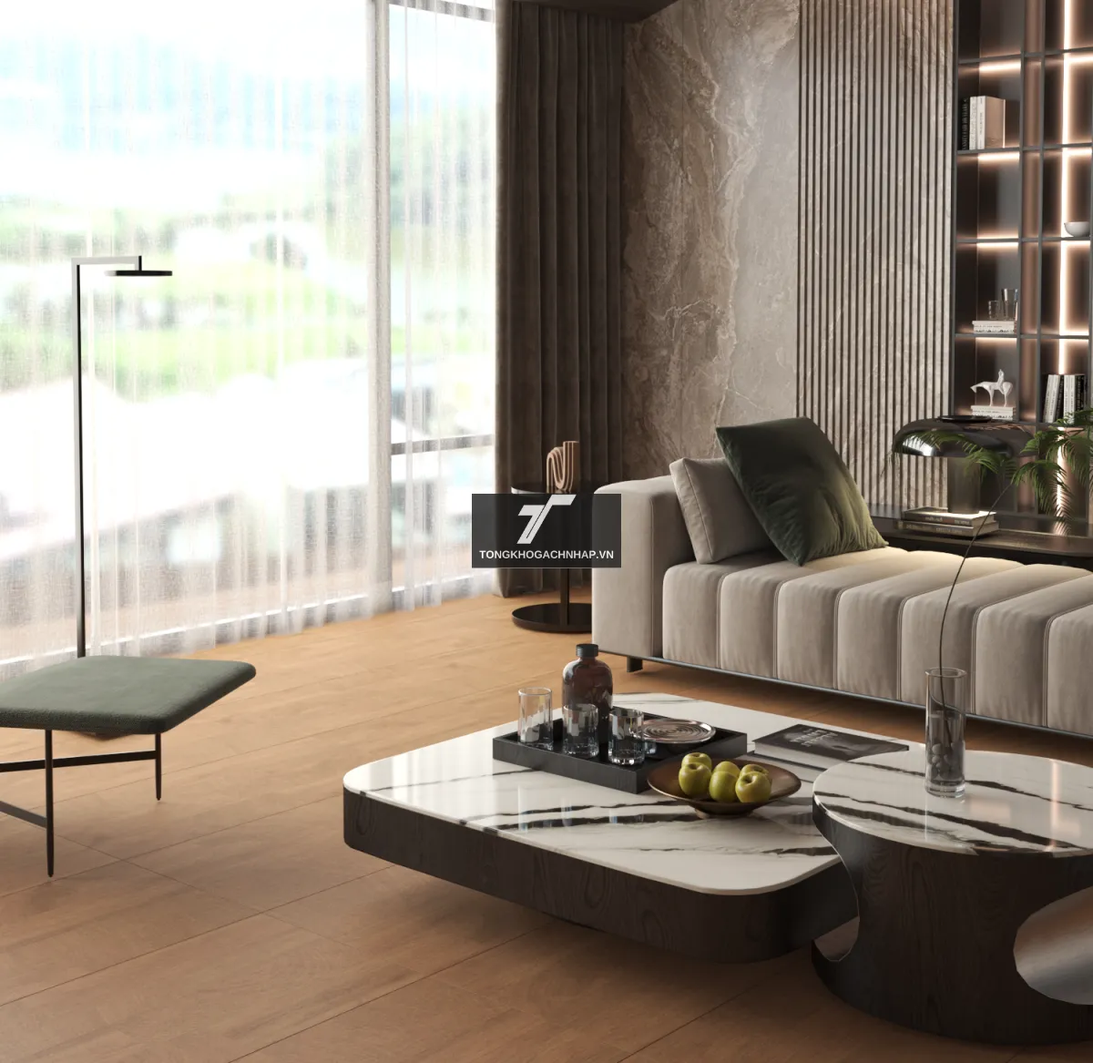 Mẫu gạch lát nền giả gỗ - tongkhogachnhap.vn