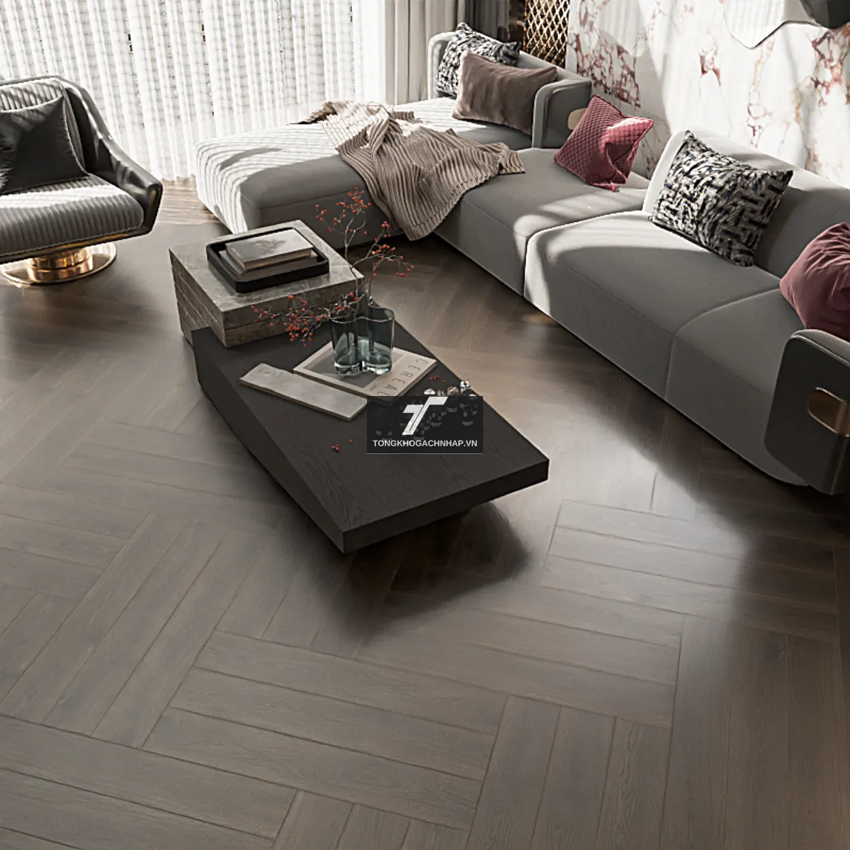 Mẫu gạch lát nền giả gỗ - tongkhogachnhap.vn