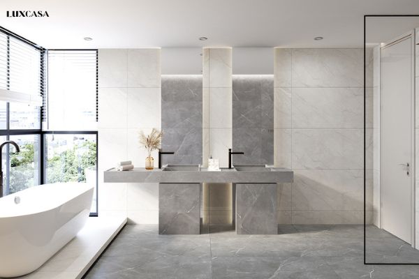 Mẫu gạch khổ 60x120 mã LUSIC0612ASVGG ốp lát nhà vệ sinh tạo nên sự hài hòa cho không gian sử dụng