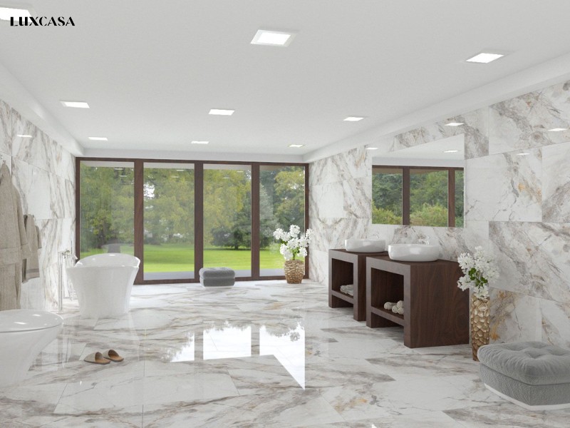 Gạch vân đá marble ốp tường nhà vệ sinh