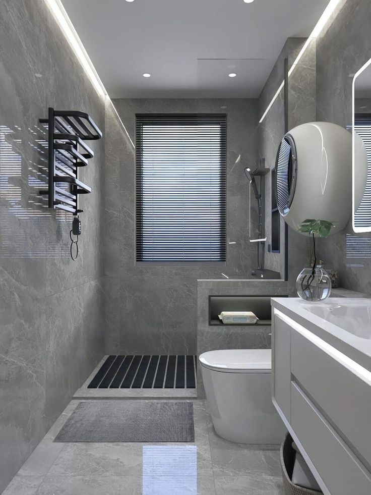 Gạch bóng xám ốp nhà tắm