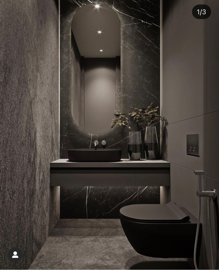 Gạch đen nhám (Slate) ốp nhà tắm