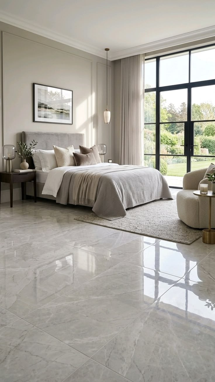Gạch giả đá lát phòng ngủ 60x120