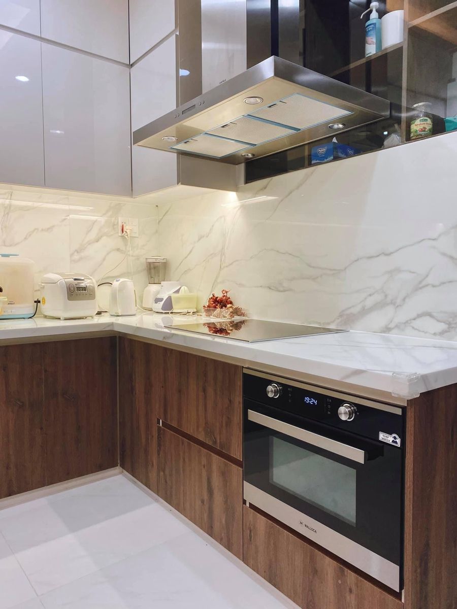 Gạch giả đá ốp bếp