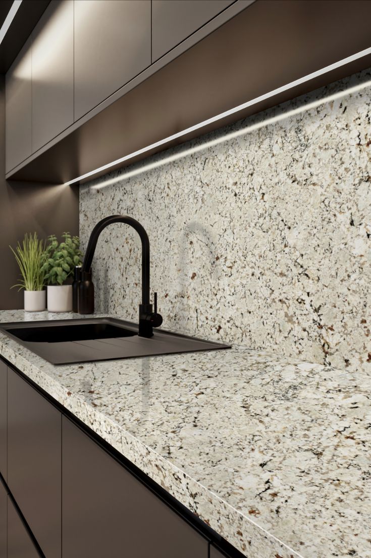 Gạch giả đá ốp bếp