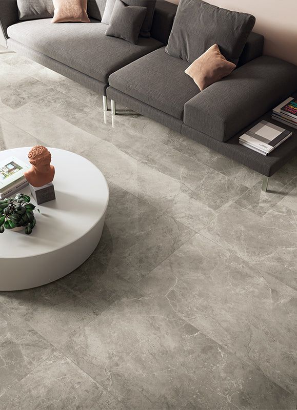 Gạch giả đá stone lát phòng khách 60x120cm