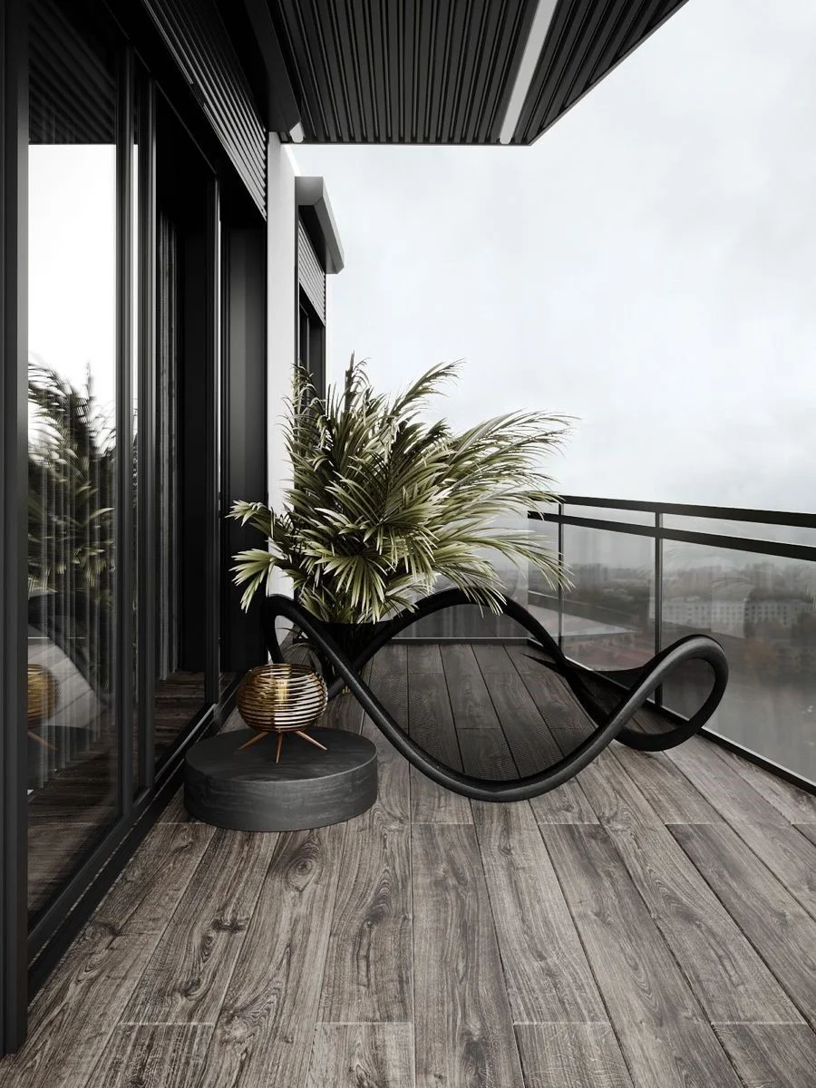 Gạch giả gỗ lát ban công ngoài trời