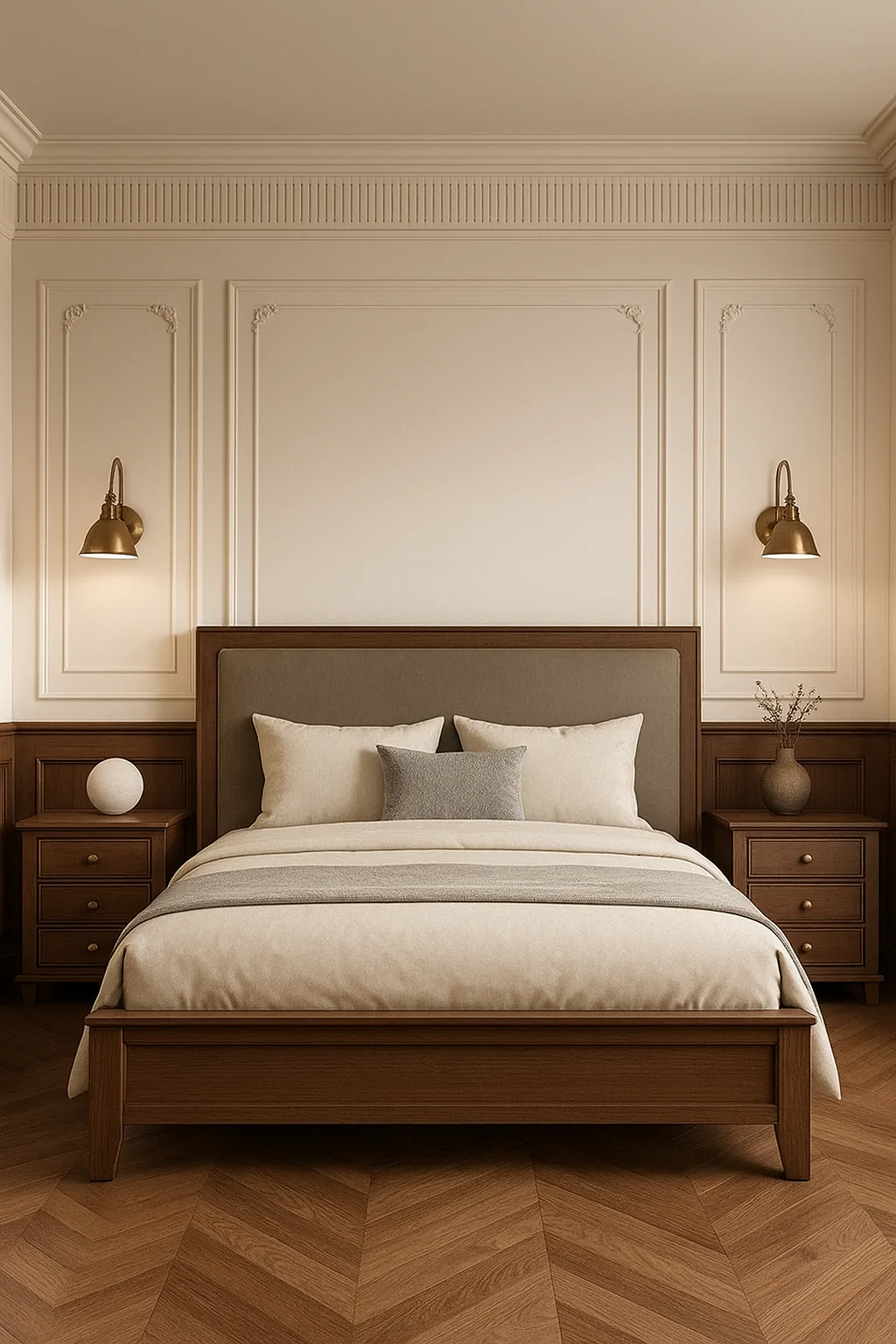Gạch giả gỗ xương cá 60x120 lát phòng ngủ
