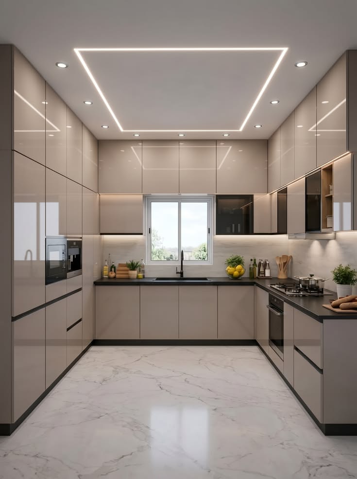 Gạch giả vân đá ốp nền bếp chống trơn