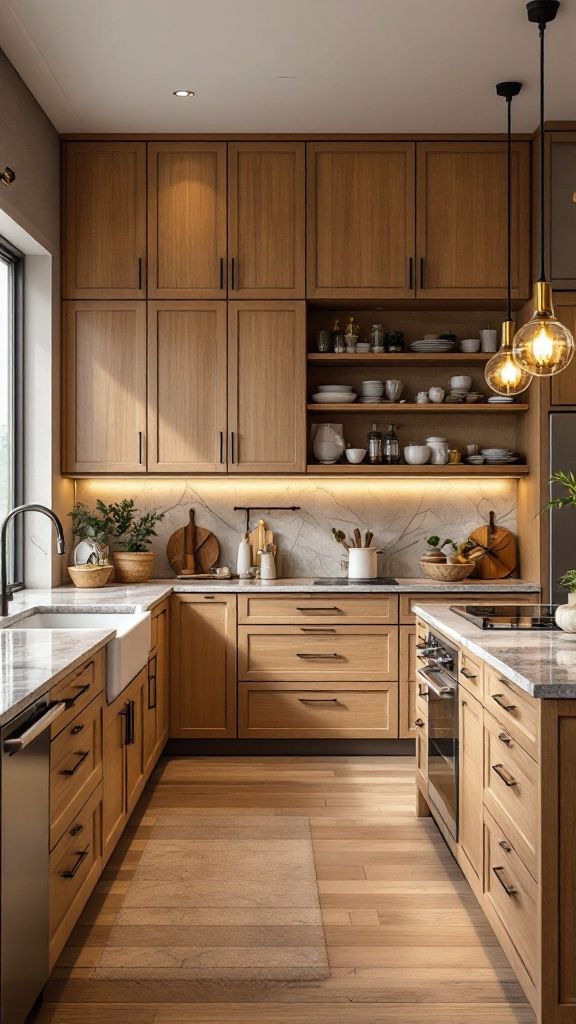 Gạch giả vân gỗ lát bếp