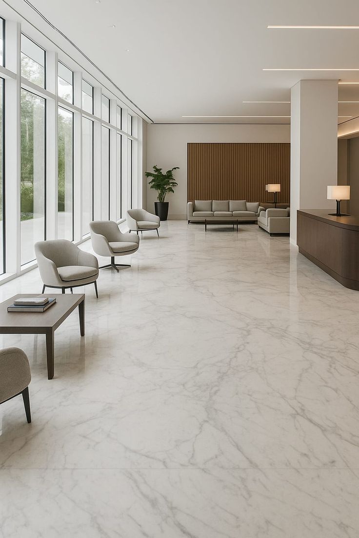 Gạch lát nền vân đá marble trắng cao cấp
