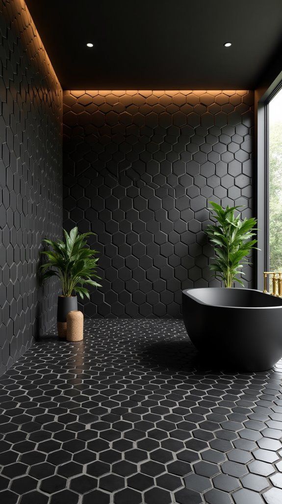 Gạch lục giác (Hexagon) màu đen