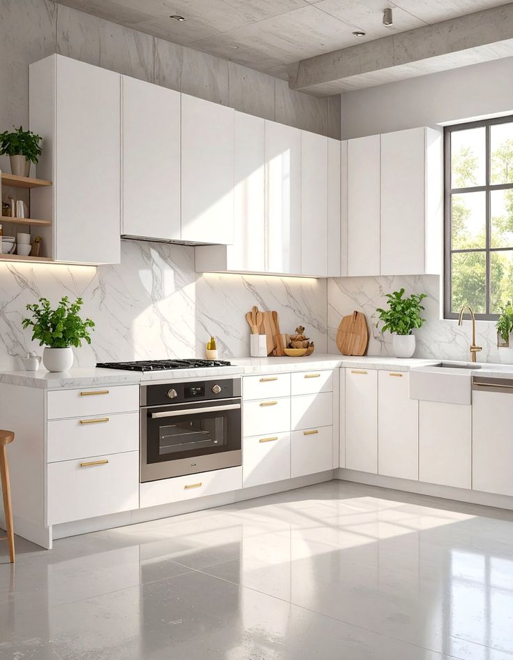 Gạch màu trắng 30x60 ốp bếp