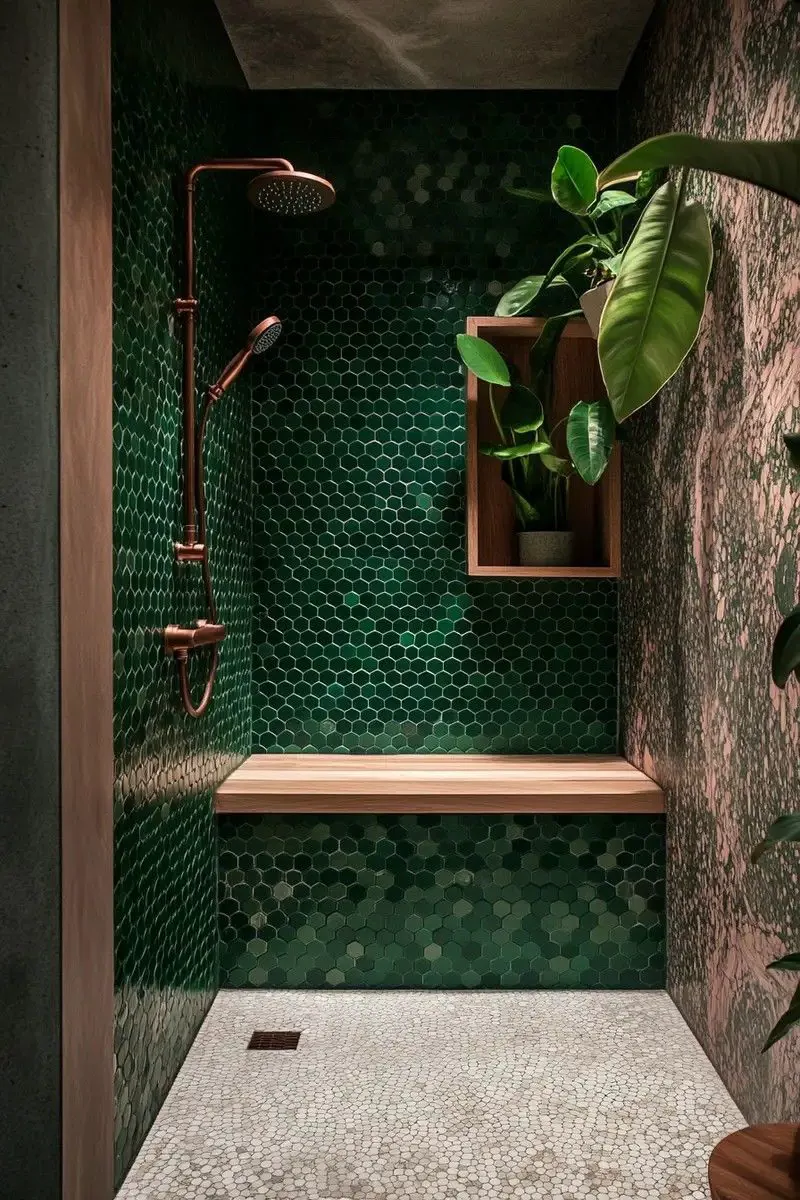 Gạch Mosaic lục giác ốp nhà tắm