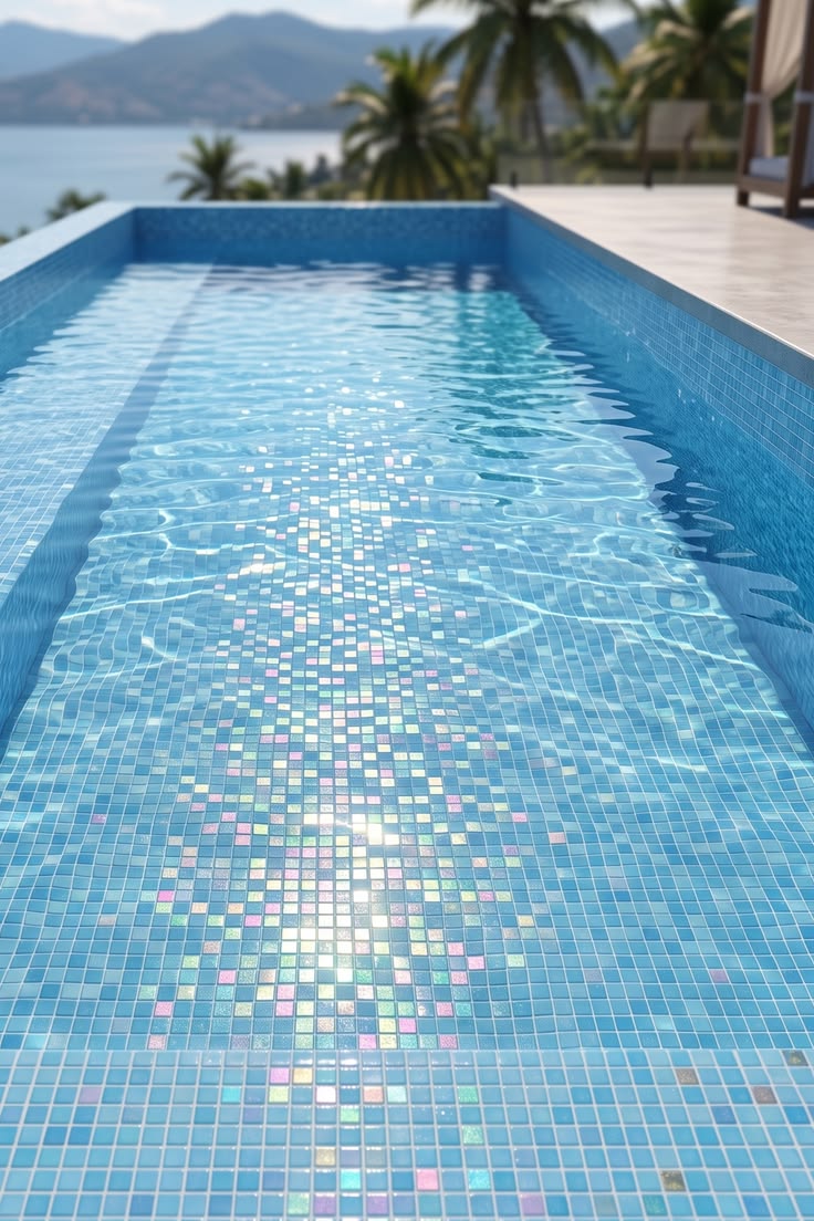 Gạch mosaic ốp bể bơi