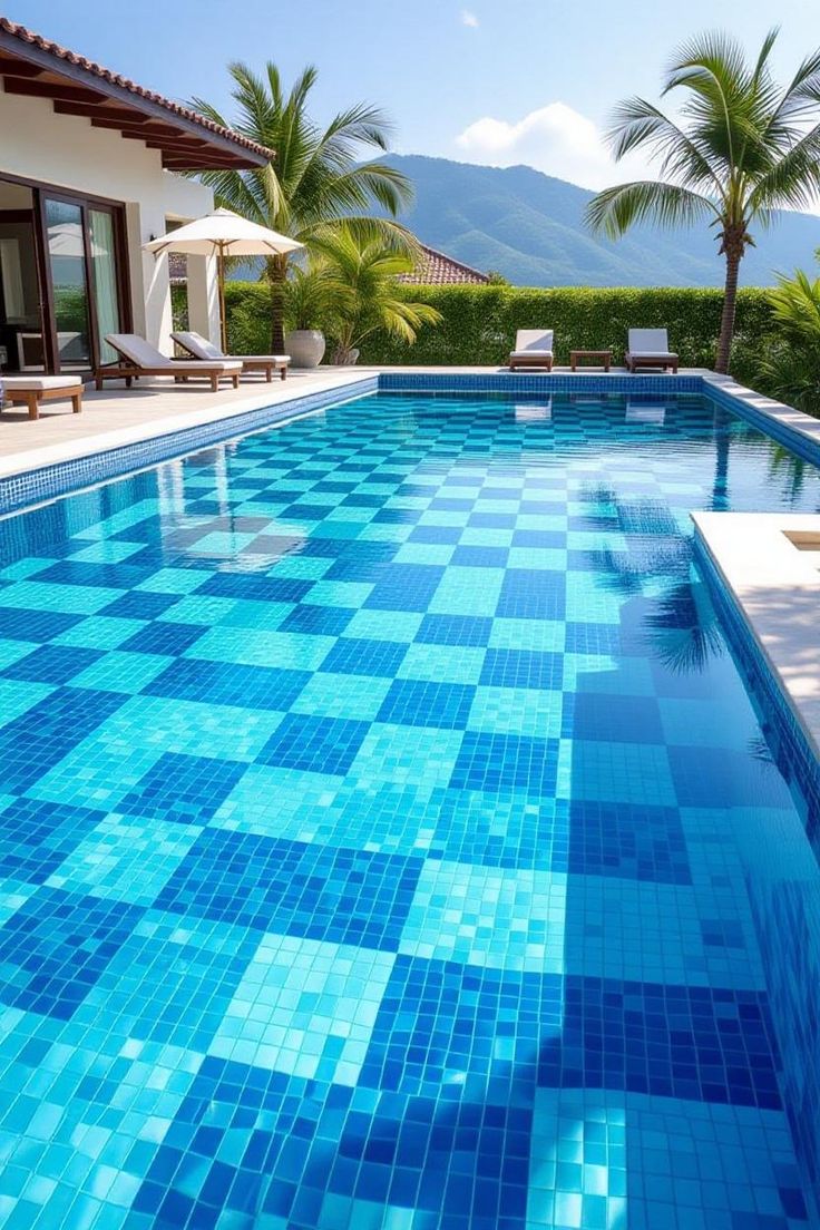 Gạch mosaic ốp bể bơi 3