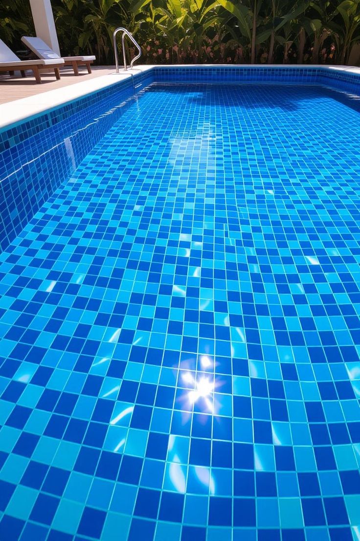 Gạch mosaic ốp bể bơi 4x4