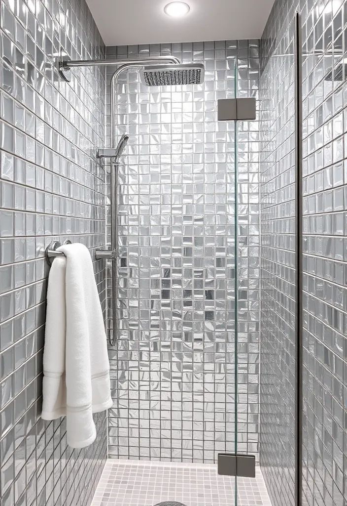 Gạch mosaic ốp phòng tắm thủy tinh trắng